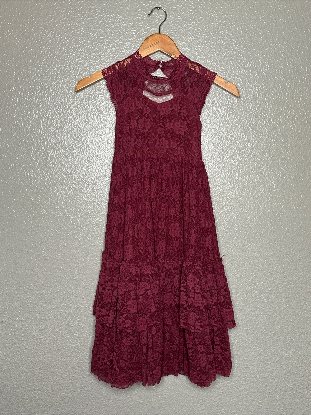 Joyfolie Mia Joy lace tiered maxi dress girls 6